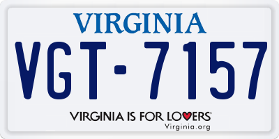 VA license plate VGT7157