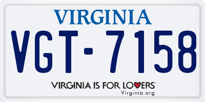 VA license plate VGT7158