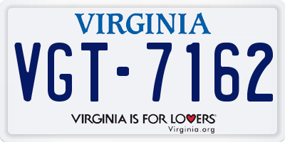 VA license plate VGT7162
