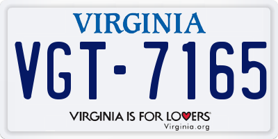 VA license plate VGT7165