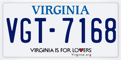 VA license plate VGT7168