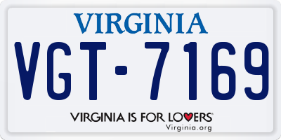 VA license plate VGT7169