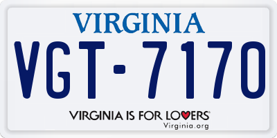 VA license plate VGT7170
