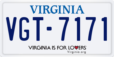 VA license plate VGT7171