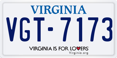 VA license plate VGT7173