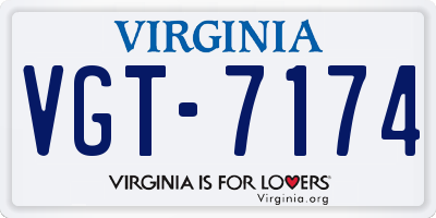 VA license plate VGT7174