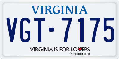 VA license plate VGT7175