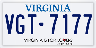 VA license plate VGT7177