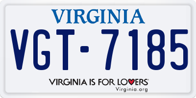 VA license plate VGT7185