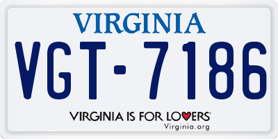 VA license plate VGT7186