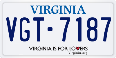 VA license plate VGT7187