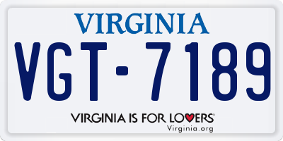 VA license plate VGT7189