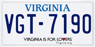 VA license plate VGT7190