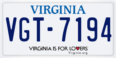VA license plate VGT7194