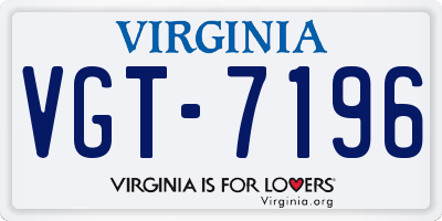 VA license plate VGT7196