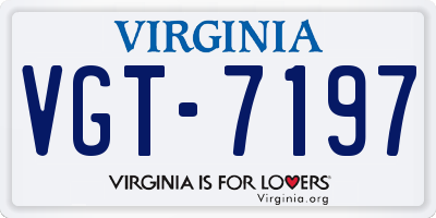 VA license plate VGT7197