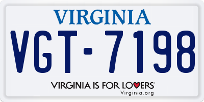 VA license plate VGT7198