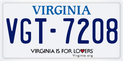VA license plate VGT7208