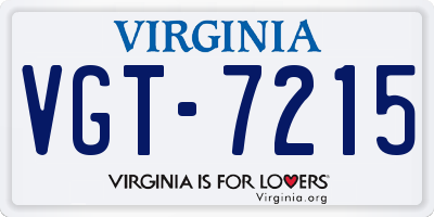 VA license plate VGT7215
