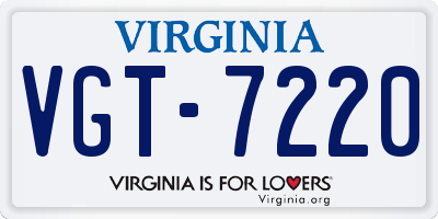 VA license plate VGT7220
