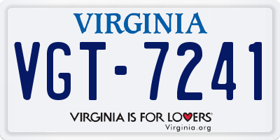 VA license plate VGT7241