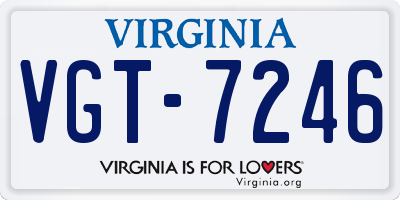 VA license plate VGT7246