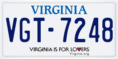 VA license plate VGT7248