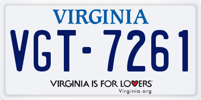 VA license plate VGT7261
