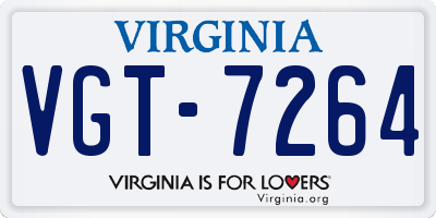VA license plate VGT7264
