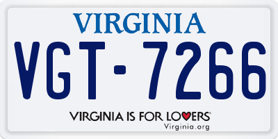 VA license plate VGT7266