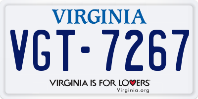 VA license plate VGT7267
