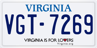 VA license plate VGT7269
