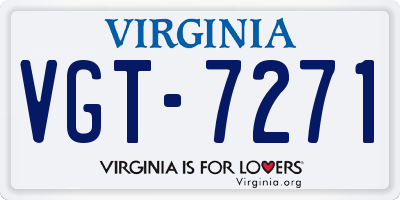 VA license plate VGT7271