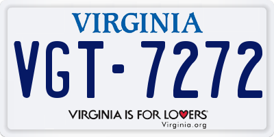 VA license plate VGT7272