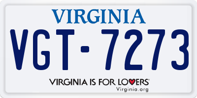 VA license plate VGT7273