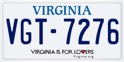 VA license plate VGT7276