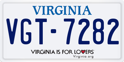 VA license plate VGT7282