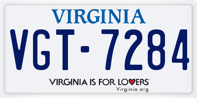 VA license plate VGT7284