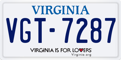 VA license plate VGT7287
