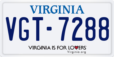 VA license plate VGT7288