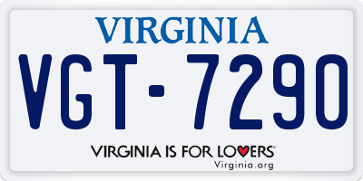 VA license plate VGT7290