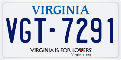 VA license plate VGT7291