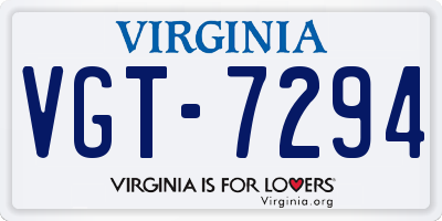 VA license plate VGT7294