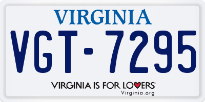 VA license plate VGT7295