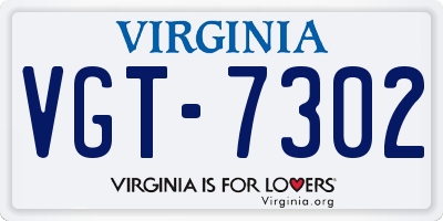 VA license plate VGT7302