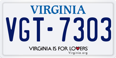 VA license plate VGT7303