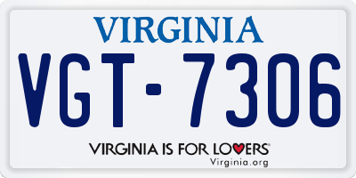 VA license plate VGT7306