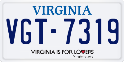 VA license plate VGT7319