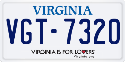 VA license plate VGT7320