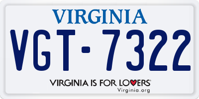 VA license plate VGT7322